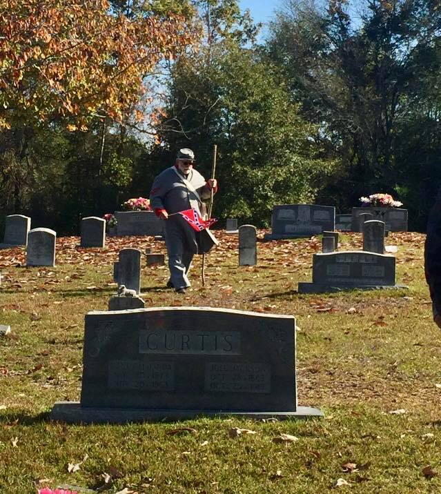 Grave dedication for Pvt. Wiley Hill Young, 7th Alabama Cavary, Co. C & G. at the Rock Creek Cemetery